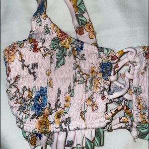 floral bathing suit top